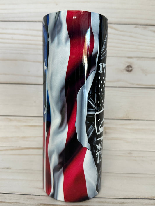 Patriotic Flag 20oz Skinny Straight Tumbler