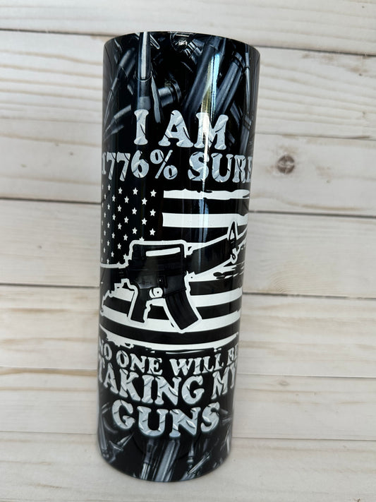 Patriotic Flag 20oz Skinny Straight Tumbler