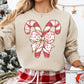 Candy Cane Christmas Bow Sweatshirt