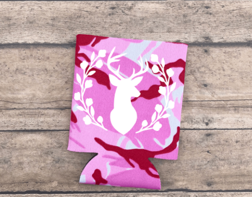 Pink Camo Can & Bottle Sleeve